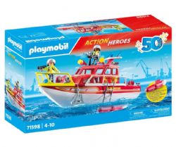 PLAYMOBIL ACTION HEROES - BATEAU DE SAUVETAGE ET POMPIERS #71597